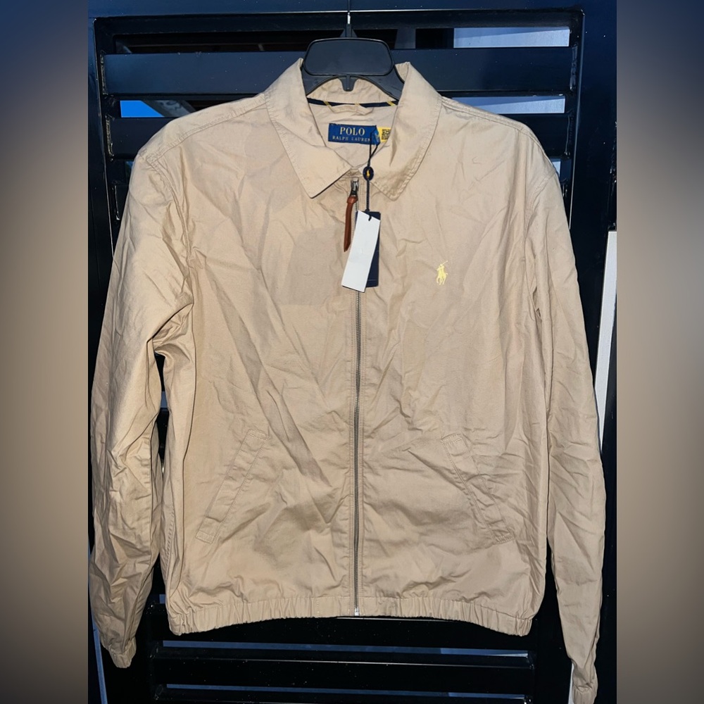 Polo by Ralph Lauren Tan Zip-Front Harrington Jacket